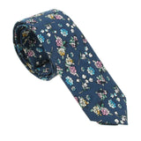 Maxbell Men's Skinny Tie Floral Printed Cotton Necktie Weddings Groom Dance Gift 05