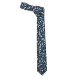 Maxbell Men's Skinny Tie Floral Printed Cotton Necktie Weddings Groom Dance Gift 05