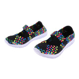 Maxbell Women Woven Shoes Slip On Elastic Flat Casual Sandal EU 39 Colorful black