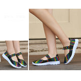 Maxbell Women Woven Shoes Slip On Elastic Flat Casual Sandal EU 39 Colorful black