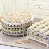 Maxbell Stackable Dumpling Tray Storage Rack Nonstick Pastry Container Round Gray