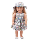 Maxbell Cute Short Skirt & Round Hat Set Accs for 18inch American Doll Puppy