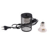 Maxbell Pet Reptile Ceramic Infrared Heat Lamp Light with Anti-hot Cage Black-75W