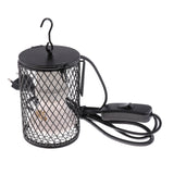 Maxbell Pet Reptile Ceramic Infrared Heat Lamp Light with Anti-hot Cage Black-75W