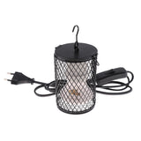 Maxbell Pet Reptile Ceramic Infrared Heat Lamp Light with Anti-hot Cage Black-75W