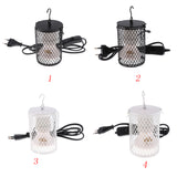 Maxbell Pet Reptile Ceramic Infrared Heat Lamp Light with Anti-hot Cage Black-75W