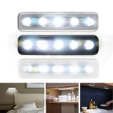 Maxbell Cordless 5-LED Under Cabinet Wardrobe Tap Push Lamp Touch Night Light  White