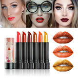 Maxbell Shimmer Smooth Lipstick Long Lasting Lip Pencil Makeup Gloss Rust Red