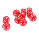 Maxbell 10Pieces Wooden Dice D6 Six Sided Dotted Dice for Dungeons and Dragons Red