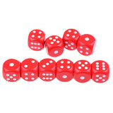 Maxbell 10Pieces Wooden Dice D6 Six Sided Dotted Dice for Dungeons and Dragons Red