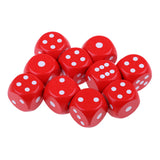 Maxbell 10Pieces Wooden Dice D6 Six Sided Dotted Dice for Dungeons and Dragons Red