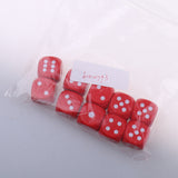 Maxbell 10Pieces Wooden Dice D6 Six Sided Dotted Dice for Dungeons and Dragons Red