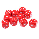 Maxbell 10Pieces Wooden Dice D6 Six Sided Dotted Dice for Dungeons and Dragons Red
