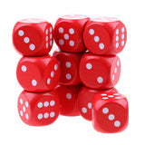 Maxbell 10Pieces Wooden Dice D6 Six Sided Dotted Dice for Dungeons and Dragons Red
