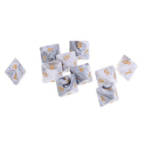 Maxbell 10pcs 8 Sided Dice D8 Polyhedral Dice for Dungeons and Dragons Table Games White Gray