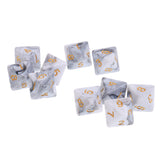Maxbell 10pcs 8 Sided Dice D8 Polyhedral Dice for Dungeons and Dragons Table Games White Gray