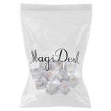 Maxbell 10pcs 8 Sided Dice D8 Polyhedral Dice for Dungeons and Dragons Table Games White Gray