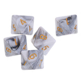 Maxbell 10pcs 8 Sided Dice D8 Polyhedral Dice for Dungeons and Dragons Table Games White Gray