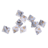 Maxbell 10pcs 8 Sided Dice D8 Polyhedral Dice for Dungeons and Dragons Table Games White Gray