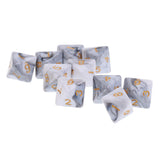 Maxbell 10pcs 8 Sided Dice D8 Polyhedral Dice for Dungeons and Dragons Table Games White Gray
