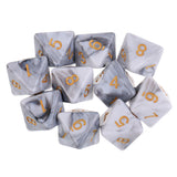 Maxbell 10pcs 8 Sided Dice D8 Polyhedral Dice for Dungeons and Dragons Table Games White Gray
