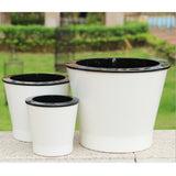 Maxbell Mini Self Watering Flower Pots Planters Indoor Outdoor Garden Decor white