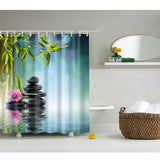 Maxbell Extra Long Bathroom Fabric Bath Shower Curtain With 12 Hooks Ring Scenery 7