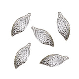 Maxbell 100 Pieces Alloy Filigree Leaves Charms Pendants Jewelry Findings White K