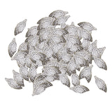 Maxbell 100 Pieces Alloy Filigree Leaves Charms Pendants Jewelry Findings White K