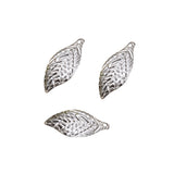 Maxbell 100 Pieces Alloy Filigree Leaves Charms Pendants Jewelry Findings White K