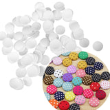 Maxbell 100 Pieces Plastic Round Buttons Base for DIY Fabric Cloth Buttons 35mm