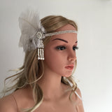 Maxbell Women's Gorgeous Party Prom Flapper Headbands 1920s Feather Crystal Headband