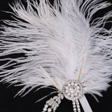 Maxbell Women's Gorgeous Party Prom Flapper Headbands 1920s Feather Crystal Headband