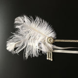 Maxbell Women's Gorgeous Party Prom Flapper Headbands 1920s Feather Crystal Headband