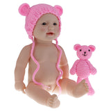 Maxbell Realistic Silicone Baby Doll Soft Vinyl Real Life Newborn Toy Boy Dark Pink