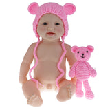 Maxbell Realistic Silicone Baby Doll Soft Vinyl Real Life Newborn Toy Boy Dark Pink