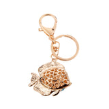 Maxbell Sparkly Tropical Fish Pendant Alloy Key Ring w/ Lobster Clasp Blue