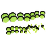 Maxbell 36pcs Ear Gauges Stretching Kit Acrylic Plug 14G-00G Expander Light Green