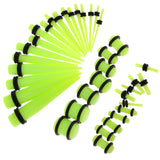 Maxbell 36pcs Ear Gauges Stretching Kit Acrylic Plug 14G-00G Expander Light Green