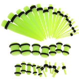 Maxbell 36pcs Ear Gauges Stretching Kit Acrylic Plug 14G-00G Expander Light Green