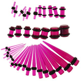 Maxbell 36pcs Ear Gauges Stretching Kit Acrylic Plug 14G-00G Expander Purple