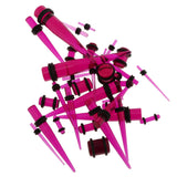 Maxbell 36pcs Ear Gauges Stretching Kit Acrylic Plug 14G-00G Expander Purple