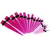 Maxbell 36pcs Ear Gauges Stretching Kit Acrylic Plug 14G-00G Expander Purple