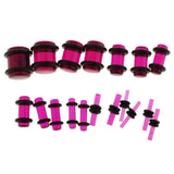 Maxbell 36pcs Ear Gauges Stretching Kit Acrylic Plug 14G-00G Expander Purple