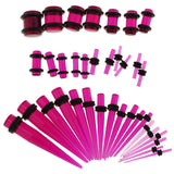 Maxbell 36pcs Ear Gauges Stretching Kit Acrylic Plug 14G-00G Expander Purple