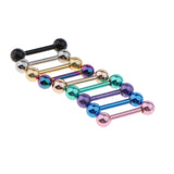 Maxbell 9 Pieces Stainless Steel Barbell Tongue Lip Helix Stud Shield 16g 3mm Ball