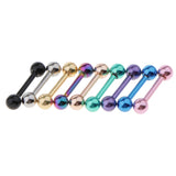Maxbell 9 Pieces Stainless Steel Barbell Tongue Lip Helix Stud Shield 16g 3mm Ball