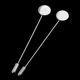 Maxbell 10 Pieces Empty Base 1.2cm Lapel Stick Pin Hat Scarf Brooch DIY Craft Silver