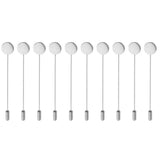 Maxbell 10 Pieces Empty Base 1.2cm Lapel Stick Pin Hat Scarf Brooch DIY Craft Silver