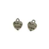 Maxbell 50pcs Tibetan Silver Best Friend Love Heart Charms Pendants Jewelry Making